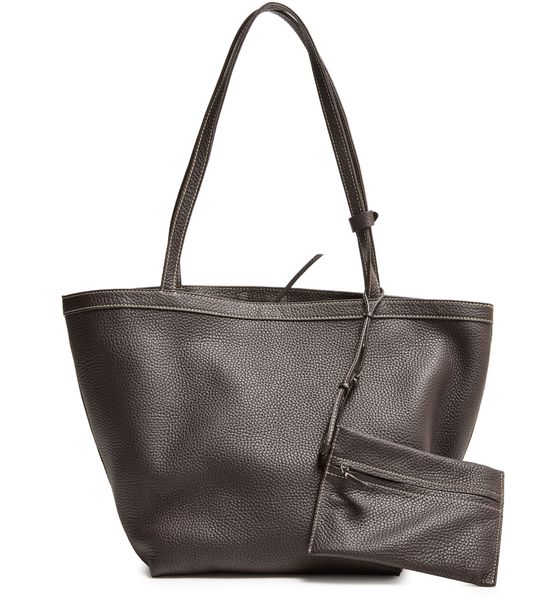 The Row Park Tote Three Stitch Bag in Dark Brown/Ecru ANS — view 3