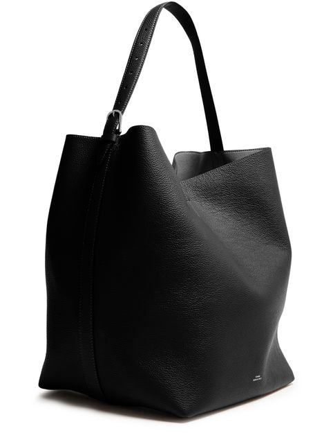 Toteme Belted grained-leather tote black in Black — view 2