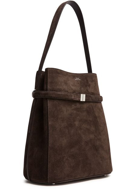 Toteme Belted suede bucket bag in Brown — view 2