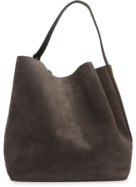 Toteme Espresso leather shoulder bag in Granite — view 1
