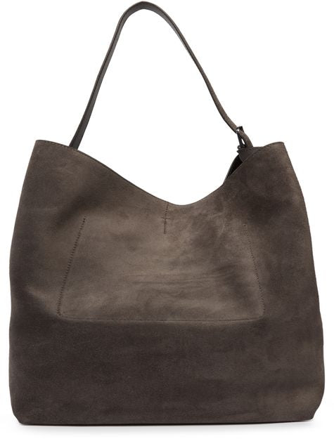 Toteme Espresso leather shoulder bag in Granite — view 3