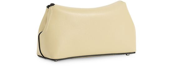 Toteme Mini T-Lock leather clutch bag in Champagne — view 2