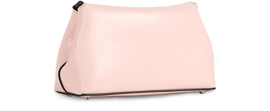 Toteme Mini T-Lock naplack leather pouch in Flamingo — view 2