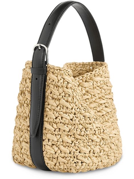 Toteme Small Belted paper raffia tote bag in Natural — view 2