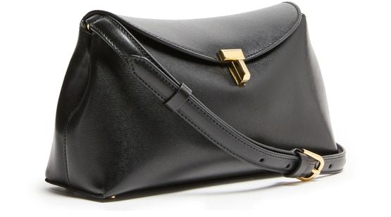 Toteme T-Lock leather clutch in Black — view 2