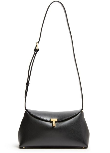 Toteme T-Lock leather clutch in Black — view 4