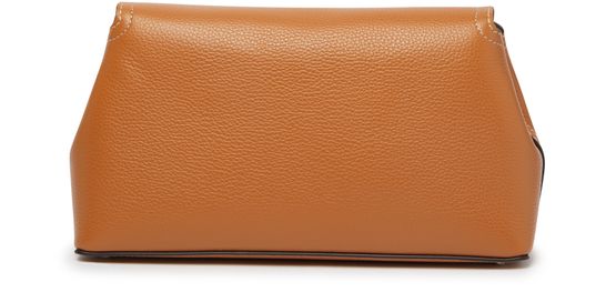 Toteme T-Lock leather clutch in Tan — view 3