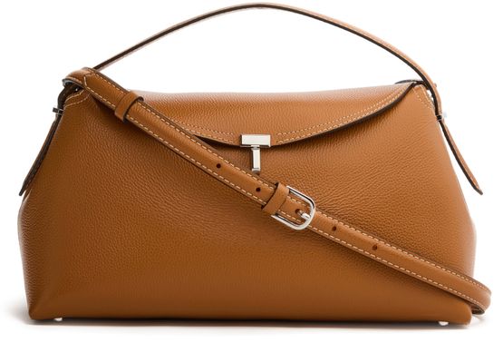 Toteme T-Lock top handle shoulder bag in Tan — view 1