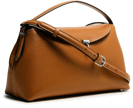 Toteme T-Lock top handle shoulder bag in Tan — view 2