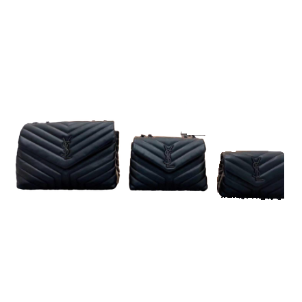 Saint Laurent Chevron Quilted Monogram Flap Bag – Black