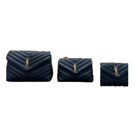 Saint Laurent Chevron Quilted Monogram Flap Bag – Black
