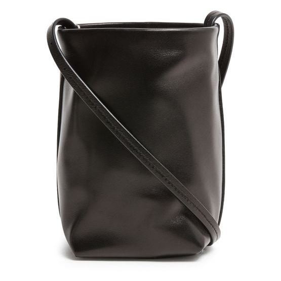 The Row N/S Park Leather Crossbody Bag — Black ANS