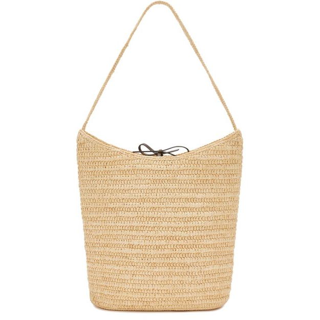 The Row Alma Raffia Shoulder Bag — Natural