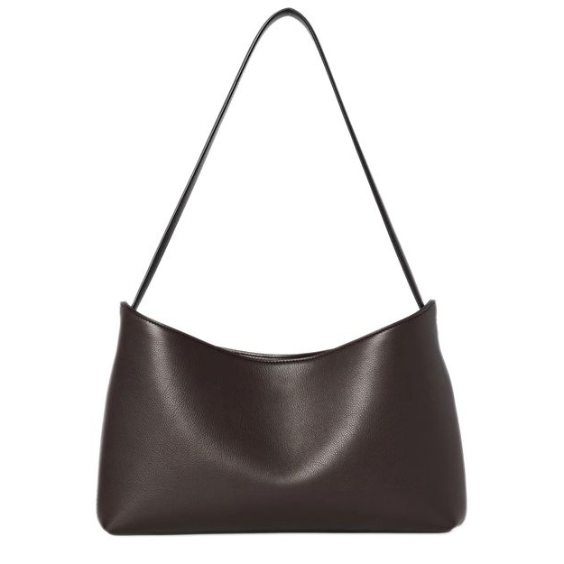 The Row Alma Baguette Shoulder Bag — Dark Brown ANS