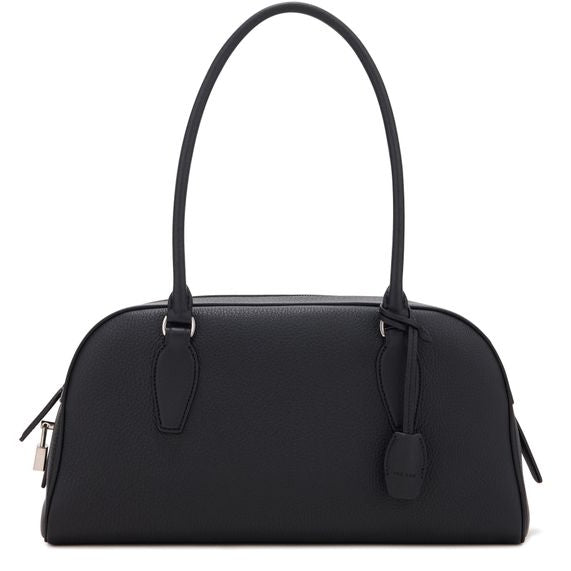 The Row E/W India Leather Shoulder Bag — Black ANS (ROW668B2BCK)