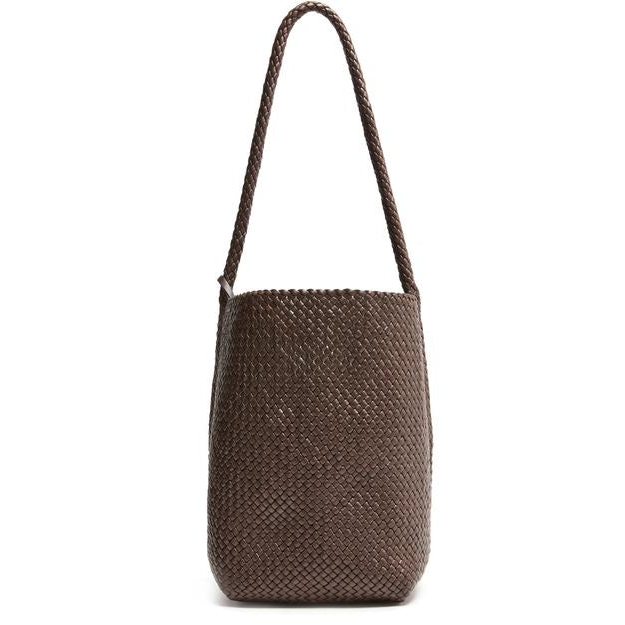 The Row N/S Tote Medium Bag — Dark Brown ANG