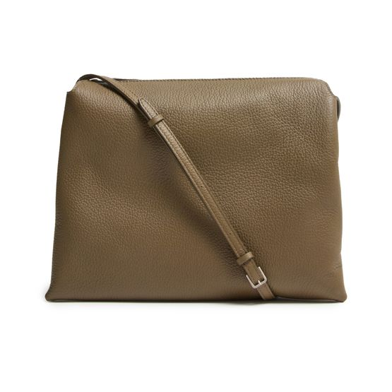 The Row Nu Twin Leather Crossbody Bag — Military Olive ANS