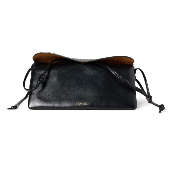 Celine Trio east west in glossy lambskin — Black