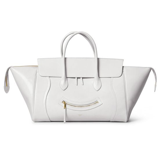 Celine Smile luggage in glossy calfskin — White