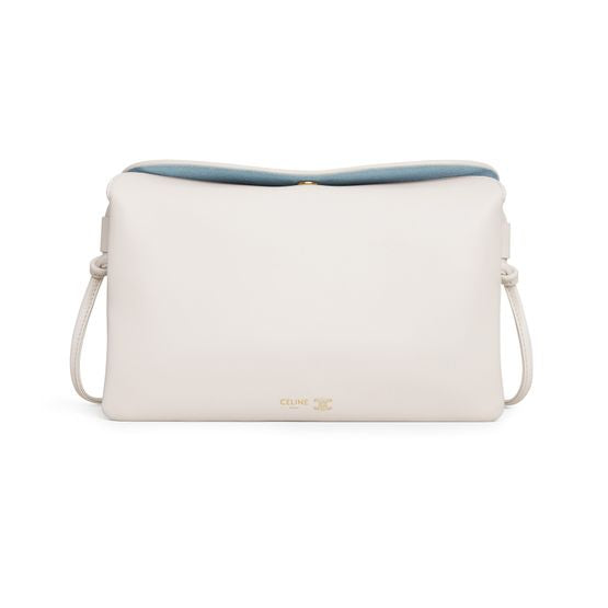 Celine Trio flap in smooth lambskin — Rice
