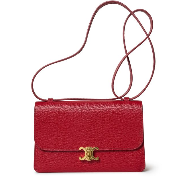 Celine 17 in grained calfskin — Burnt Red