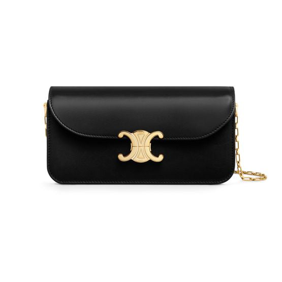 Celine Small Chain Triomphe — Black