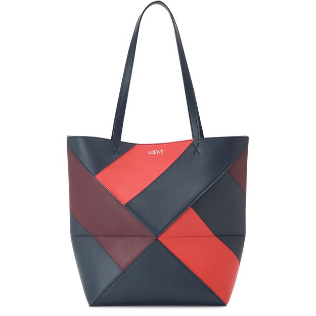 Loewe Medium-sized Puzzle Fold graphic tote bag — Multicolor Deep Navy