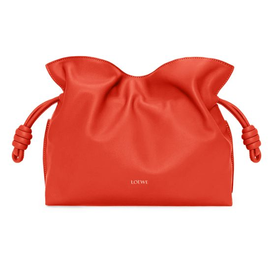 Loewe Medium Flamenco clutch in nappa calfskin — Sunrise Orange