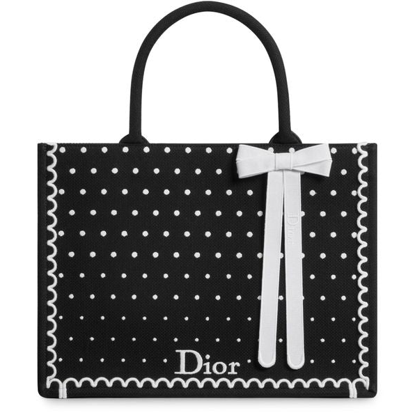Dior Medium Dior Book Tote with Strap — 911 Nero/Multic