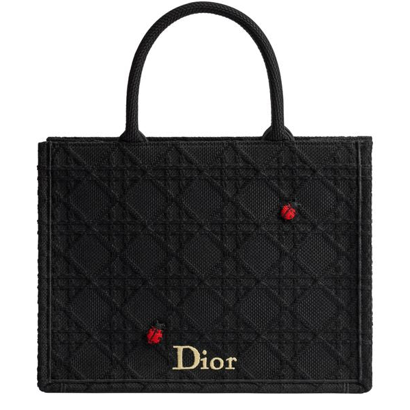 Dior Medium Dior Book Tote with Strap — 911 Nero/Multic