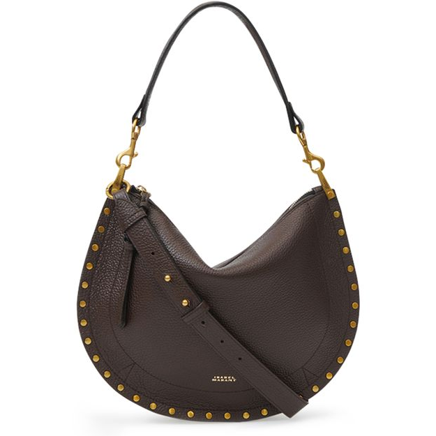 Isabel Marant Oskan Soft Zip bag in grained leather — Coffee
