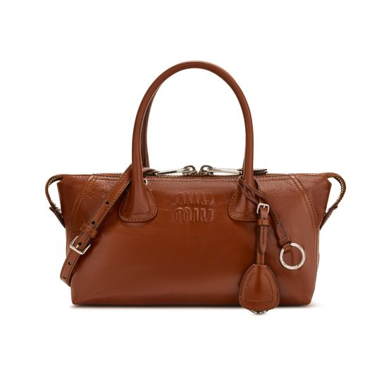 Miu Miu Zipped leather bag — palissandro