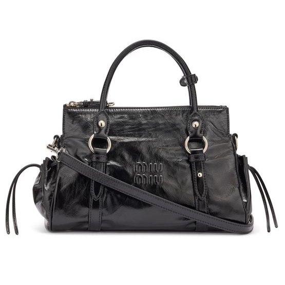 Miu Miu Leather bag with a flap — Nero