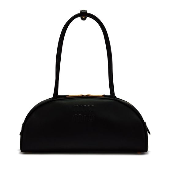 Miu Miu Medium-sized Beau half-moon leather bag — Nero