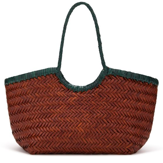 Dragon Diffusion Small Nantucket tote bag — Tan Black Edge Forest handles
