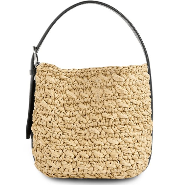 Toteme Small Belted paper raffia tote bag — Natural