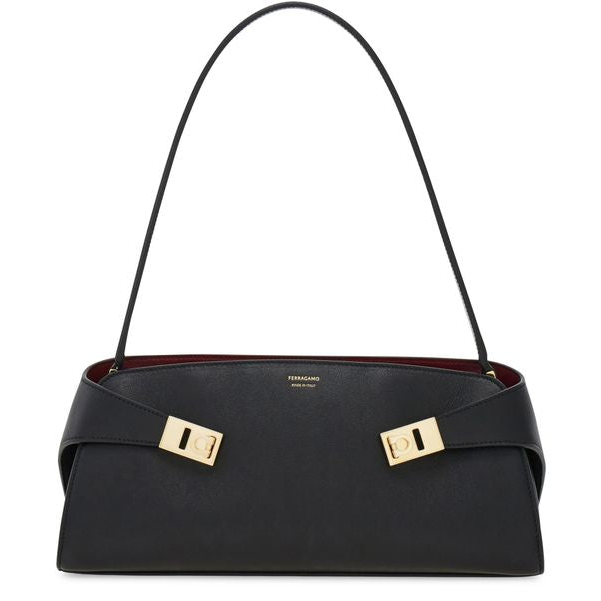 Ferragamo East-West Hug shoulder bag — Nero
