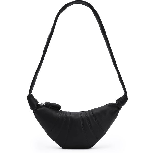 Lemaire Croissant small smooth leather bag — Black