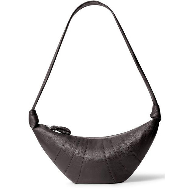 Lemaire Croissant medium grained leather bag — Dark Chocolate