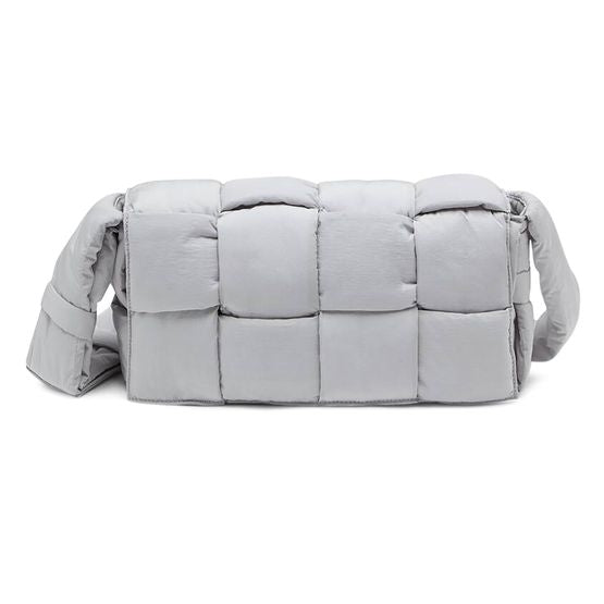 Bottega Veneta Padded Tech Cassette crossbody bag — Frost-Silver