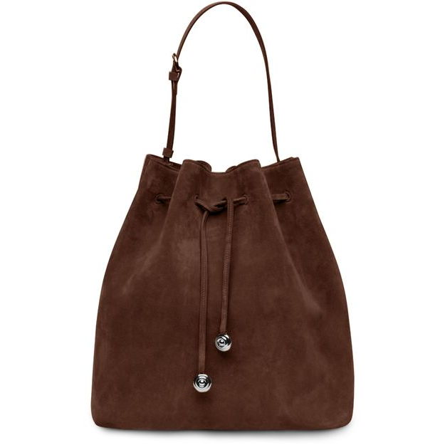 Liffner Charm bucket bag — Cow Suede Dark Brown