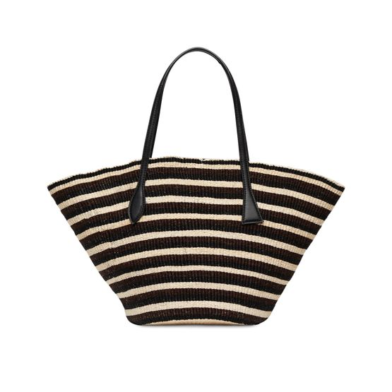 Liffner Sprout basket bag — Sisal Dark Multi Striped