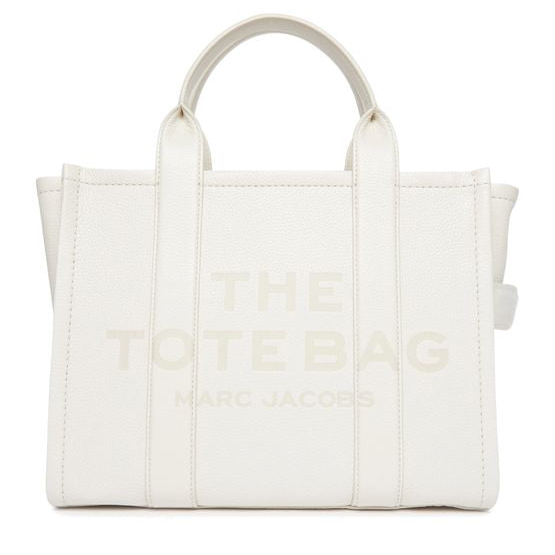 Marc Jacobs The Leather Medium Tote Bag — Cotton/Silver