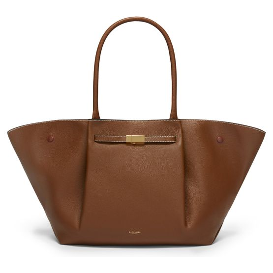 DeMellier The New York handbag — Small Grain Tan W/ Ecru Stitching