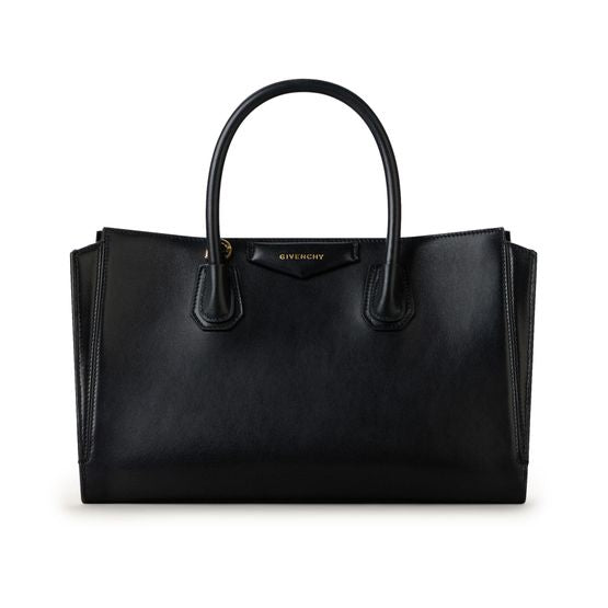 Givenchy Small Antigona Catchall Bag in shiny grained leather — 001-Black