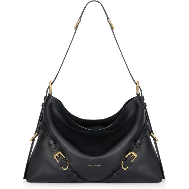 Givenchy Voyou medium shiny leather bag — Black