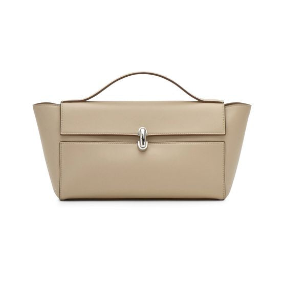 Savette Symmetry Trapèze clutch bag — Bone