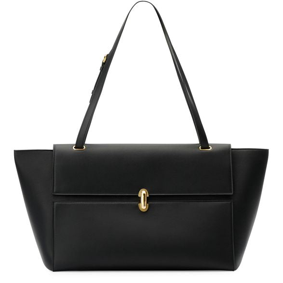 Savette Large smooth calfskin Trapèze bag — Black