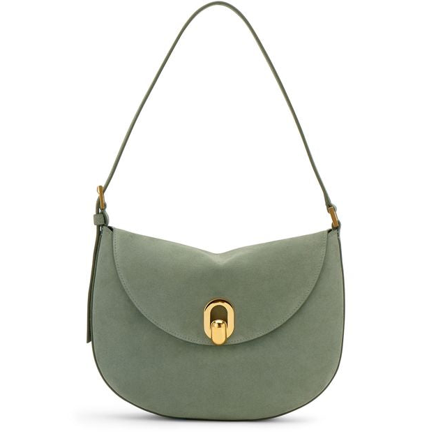 Savette Small suede Tondo hobo bag — Cactus