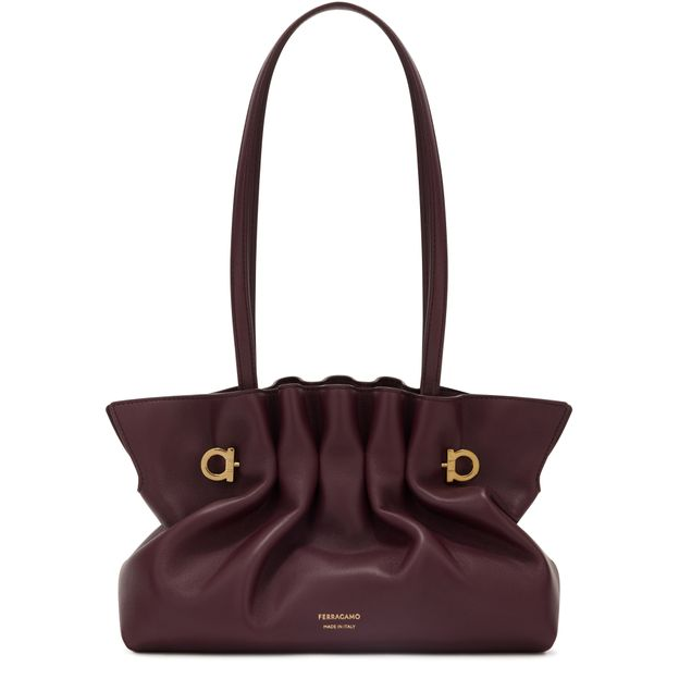 Ferragamo Soft-bag shoulder bag (S) — Plum